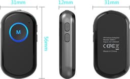 Provium Bluetooth 5.0 - compacte 2 in 1 Zender en Ontvanger - Handsfree Bellen - Bluetooth auto audio headset - Dual Device Connectie - 10 uur Batterij - 3.5mm AUX adapter - zwart — thumbnail 2