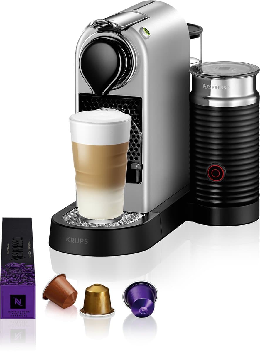 Krups Nespresso Citiz & Milk XN761B - Koffiecupmachine - Zilver - Met Melkopschuimer - Compact - Retro Design — afbeelding 1