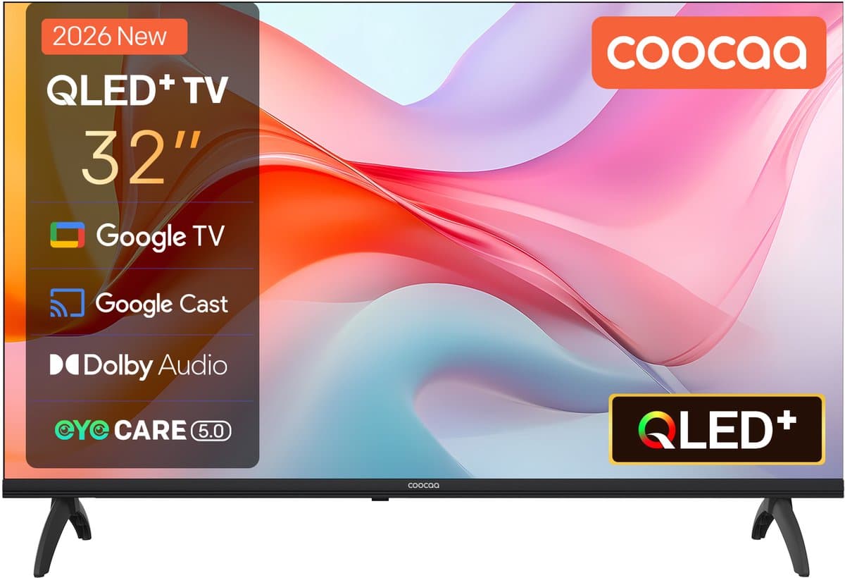 Coocaa 32CGQG41Z - 32 inch - QLED Google TV - HDR10 - Frameloos Design - Dolby Audio - WiFi & Bluetooth - Smart TV — afbeelding 1