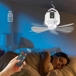 Camping Plafondventilator Met Licht En Afstandsbediening - Tent Ventilator Op 5200mAh Accu - Oplaadbare Ventilator - Hangbare Campingventilator - Essentieel Voor Op De Camping — thumbnail 3