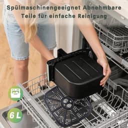 NETTLIFE Airfryer 6L - Hetelucht friteuse met Kijkvenster - 1500W - 7 Bakprogramma's - 80-200°C Instelbaar - Timer & Touchscreen - Tot 5-6 personen - Groen — thumbnail 2