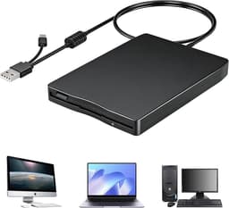 Extern Diskettestation - FDD Lezer - Oude Data Lezen - Plug and Play - 35 inch - Zwart — thumbnail 1