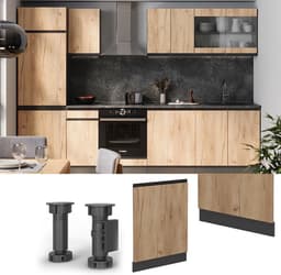 Vaatwasserfrontpaneel - Vaatwasser deur - Keuken moderniseren - Greeploos J-Shape - 60 cm breed - Eiken goud — thumbnail 3