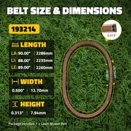 Grasmaaier Riem - Vervangende riem Dek riem - Maaien Gazon - 38 inch dek compatibel — thumbnail 3