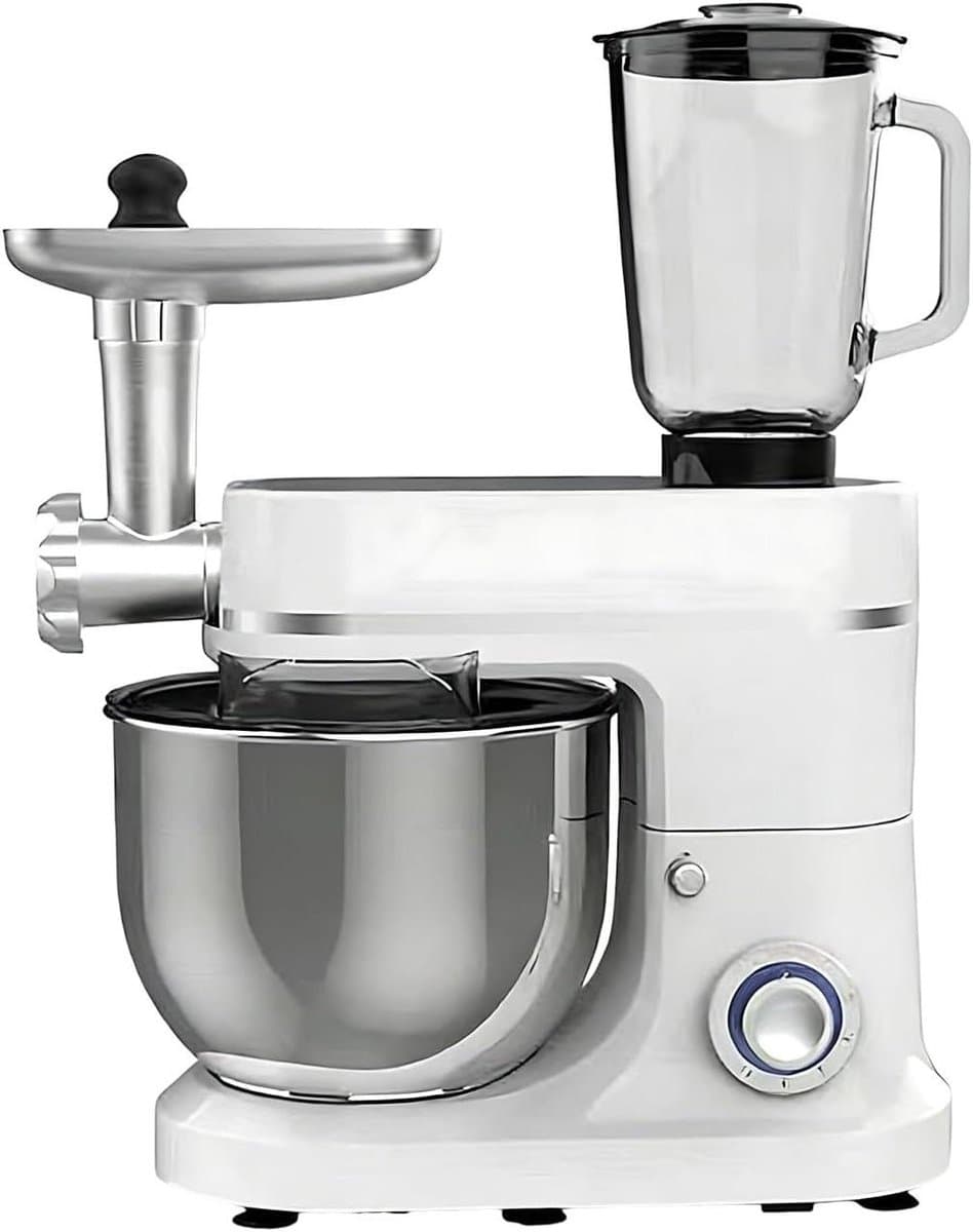 Keukenrobot - Keukenmachine mixer - Bakken en koken - 3-in-1 multifunctioneel - 10L kom - Wit — afbeelding 1