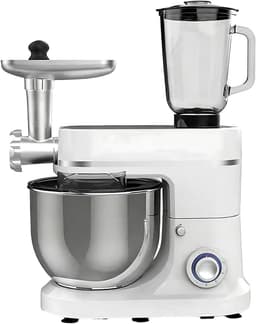 Keukenrobot - Keukenmachine mixer - Bakken en koken - 3-in-1 multifunctioneel - 10L kom - Wit — thumbnail 1