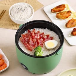 Rice Cooker, Mini Rice Cooker 1.8 Litre Small Multicooker with Removable Rice Pot with Non-Stick Coating and Keep Warm Function for 1-3 People, White — thumbnail 4