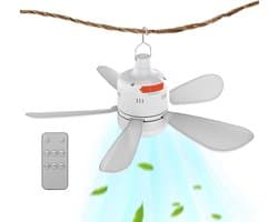 Tent Ventilator - Draagbare Koeler - Buiten Ontspannen - Met Afstandsbediening - 1.54 Pond - Wit