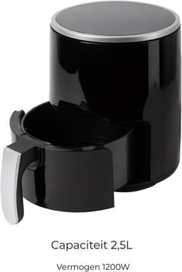 AHD® Mini airfryer - Airfryer - Airfryer klein - Zwart - 28cm x 22cm x 29cm — thumbnail 5