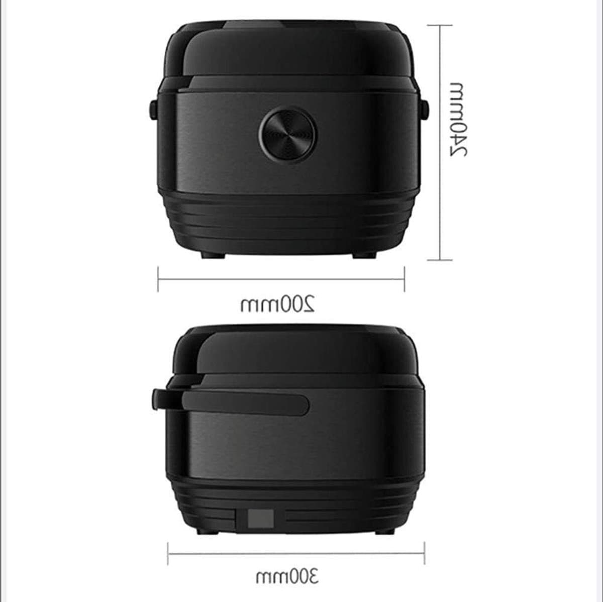 rice cooker, smart rice cooker mini 5L kitchen, easy to clean liner, led screen, black, 5L — afbeelding 1