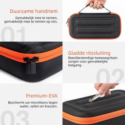 Fokelyi - Draadloze Microfoonhoes voor Twee - Draagbare Opbergtas - Geschikt voor JBL PartyBox - Reistas - Beschermhoes - compatibel met batterijen — thumbnail 2
