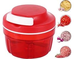 Groente- en uienhakker, handmatige keukenmachine van 300 ml, huishoudelijke hakmolen geschikt voor trekkoord, vleesmolen, keukenaccessoire, rood.