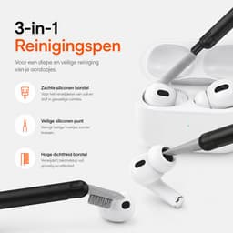 Sounix Hoesje geschikt voor Airpods Pro 1 / 2 - Met schoonmaak borstel - Airpods Pro Hoesje - Armor Case met Lock - Zwart — thumbnail 4
