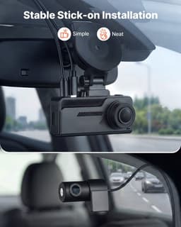 Dashcam voor auto - Dubbele voor- & achtercamera - Ultra HD 4K voor + 1080p achter - GPS - G-sensor - Parkeermodus - Loopopname - Geheugenkaart 64 GB - Zwart — thumbnail 5