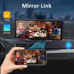 NordHaus 4K Dashcam met 26 cm IPS Touchscreen - Draadloze Apple CarPlay & Android Auto - Dual Camera Voor en Achter - GPS - Wifi - Complete Set - Zwart — thumbnail 5