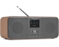 Internet radio - Audizio Bucine - FM en DAB radio - Radio met Bluetooth - Wekkerfunctie - Donkergrijs