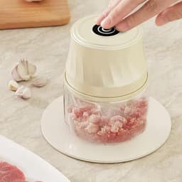 Mini Keukenmachine - Groente Snijder - Snel Ingrediënten Snijden - USB Oplaadbaar - 16x13x16 cm - Crèmekleurig — thumbnail 5