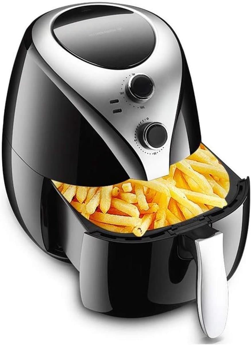 Luchtfriteuse - Elektrische friteuse - Gezond koken - Snelle luchtcirculatie - 5 Liter - Zwart — afbeelding 1