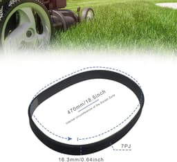 Innovra - Dailygoods - Dailygoody - Grasmaaier Aandrijfriem - 2x 7PJ470 - Rubber - 16,3 mm Breed - 470 mm Omtrek - Voor Grasmaaier - Geschikt voor — thumbnail 5