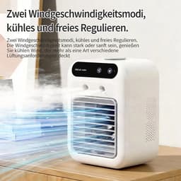 Draagbare mini-airconditioner, USB-voeding, stil, tafelventilator, geschikt voor slaapkamers, kantoren, buiten en andere locaties. — thumbnail 2