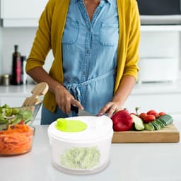 Salade Spinner - Keuken Wasmachine - Groente Drogen - Dubbellaags Ontwerp - 3 Liter - Groen — thumbnail 3