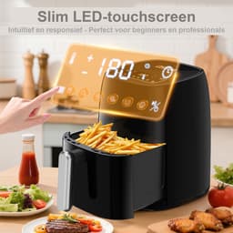 YASHE heteluchtfriteuse 4,2L 1500W - LED touchscreen - 6 programma's - vaatwasserbestendige mand — thumbnail 4
