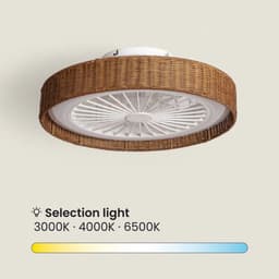 Fantiluxe - Andreas - Plafondventilator met verlichting - Bruin - Ø50cm - Afstandsbediening - Met lamp - Plafond ventilator - Slaapkamer — thumbnail 2