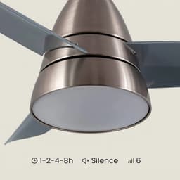 Fantiluxe - Holmstrom - Plafondventilator met verlichting - Zilver - Ø91cm - Afstandsbediening - Met lamp - Plafond ventilator - Slaapkamer — thumbnail 2