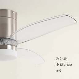 Fantiluxe - Filip - Plafondventilator met verlichting - Zilver - Ø132cm - Afstandsbediening - Met lamp - Plafond ventilator - Slaapkamer — thumbnail 3