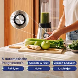 Keuken Blender - Smoothie Maker - Gezond Mixen - 5 Programma's - 1.5L Kan - Zilver — thumbnail 4