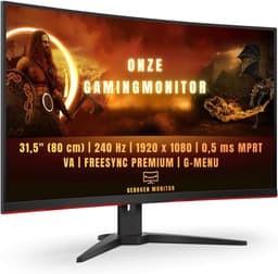 Quvo® Gaming Monitor 240hz - Gaming Monitor -Zwart -21cm x 29cm x 10cm ; 9.1kg — thumbnail 1