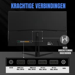 Quvo® Gaming Monitor 240hz - Gaming Monitor -Zwart - ‎‎16cm x 62cm x 46cm; 5 kg — thumbnail 2