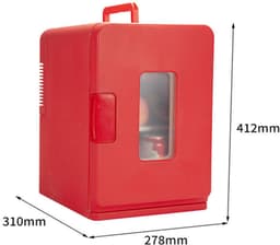 KZQ Mini koelkast 15 liter 2-in-1 minibar koel en warm AC/DC 230V/12V draagbaar zwart zwarte glazen deur voor auto kantoor camping thuis eten drinken — thumbnail 5