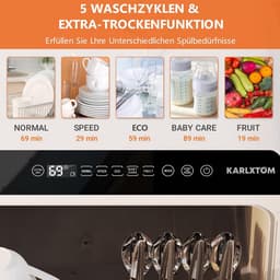 Compacte Vaatwasser - Mini Afwasmachine - Kleine Keukens - Ingebouwde Watertank - 42.5 cm Breed - Wit — thumbnail 3