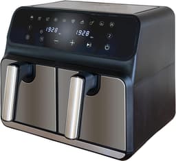 Heteluchtfriteuse Dubbele Mand - Airfryer Dubbele Zone - Gezond Frituren - Twee Aparte Zones - 8 Liter - Zwart — thumbnail 1