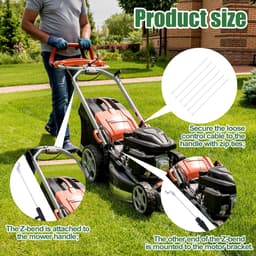 Dailygoods- Bedieningskabel 130cm - Gaskabel Universeel - Vervangingsonderdeel 746-04661A - Zwart - Gegalvaniseerd Staal - Inclusief 6 Kabelbinders — thumbnail 2