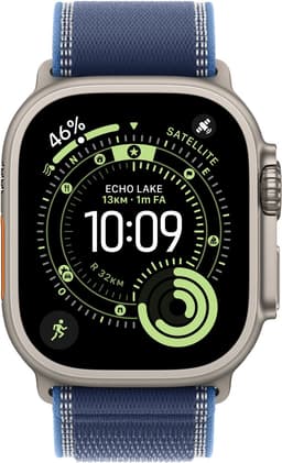 Apple Watch Ultra 3 Cellular 49mm Natural Titanium Case with Blue/Bright Blue Trail Loop - S/M — thumbnail 2