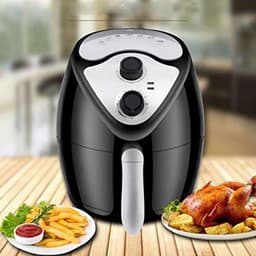 Airfryer Rijstkoker - Olievrije Frituurpan - Gezond Koken - Automatische Timer - 3.5 Liter - Rood — thumbnail 2