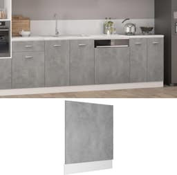 Vaatwasser Frontpaneel - Deur Vaatwasser Keuken - Keuken Integratie - Hout Materiaal - 59.5 x 3 x 67 cm - Betongrijs — thumbnail 4