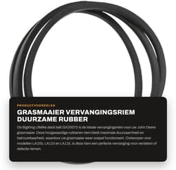 Dailygoods- Deck Belt - Hoogwaardige Rubber - Vervangingsaccessoire - Geschikt voor John Deere LA105/LA110/LA115 - Lengte 223 cm - Schokbestendig en Duurzaam - Maaiertouw — thumbnail 1