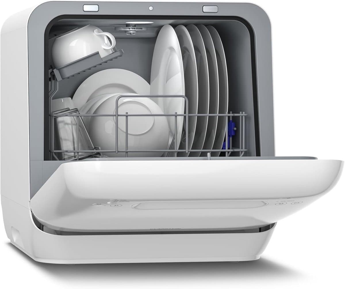 Mini Vaatwasser - Compact Apparaat - Snel Servies Wassen - Geen Installatie Nodig - 2 Bestek - Wit — afbeelding 1