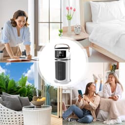 Draagbare Airco - Mini Koeler - Persoonlijke Verkoeling - 9 Snelheden - 600ml Tank - Wit — thumbnail 4