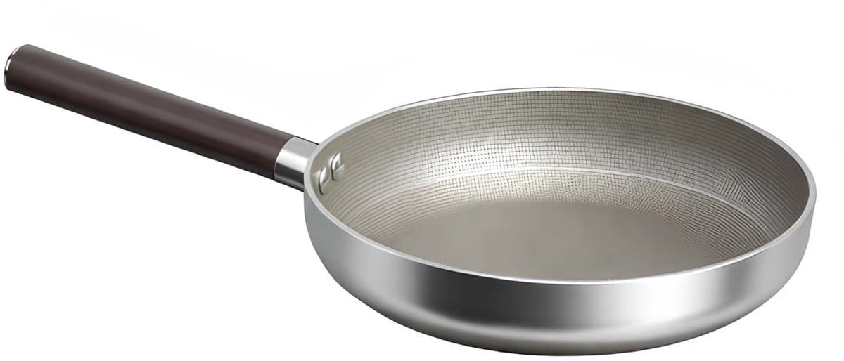 Cheffinger, Anti-aanbakkoekenpan 24 cm, geschikt voor inductie, met handvat in houtlook, Zilver — afbeelding 1