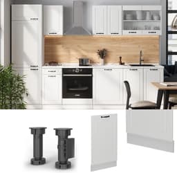 Vaatwasserfrontpaneel Uitsluitend voor Inbouw, 45 cm Breed, Landhuisstijl Wit — thumbnail 3