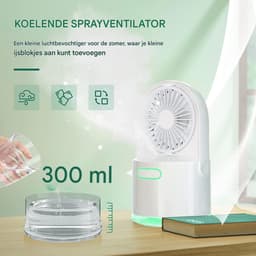 longziming -Draagbare Tafelventilator - Draagbare Luchtbevochtiger - USB Ventilator Met Nevel - Koelnevel Functie - 7-Kleuren Nachtlamp - ABS En Zacht PP - Ideaal Voor Slaapkamer En Kantoor - 1 Stuk — thumbnail 5