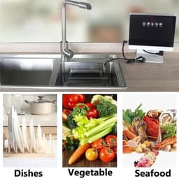 Draagbare Vaatwasser - Huishoudelijke Afwasmachine - Hygiënisch Reinigen - Roestvrijstalen Behuizing - Compact Formaat - Zilver — thumbnail 5