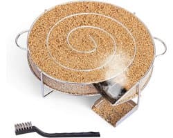 Ronde Rookgenerator van RVS voor Koud Roken, Ideaal voor BBQ, Grill en Rookoven van 18 cm