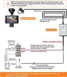 Dailygoody - Dash Cam Hardwire Kit - USB Type C - Laagspanningsbeveiliging - 13ft Oplaadkabel - 24-uurs Bewaking - Auto Dash Camera - Geschikt voor Au.. — thumbnail 3