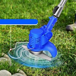 Grasmaaier - Accu Grasmaaier - Draadloze Trimmer - 800W Koperen Motor & 13000rpm - Verstelbare Steel 91-127cm - 2 Batterijen & Oplader - 3 Messen (Plastic/Metaal/Rond) - Voor Tuin & Gazon — thumbnail 4