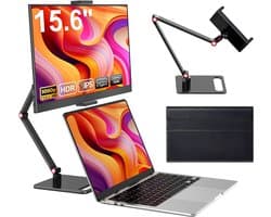 DnA® Professionele Portable Monitor - USB-C - 15.6 Inch - Draagbare Monitor - Portable Monitor Voor Laptop - Zwart - 1cm x 36cm x 22cm